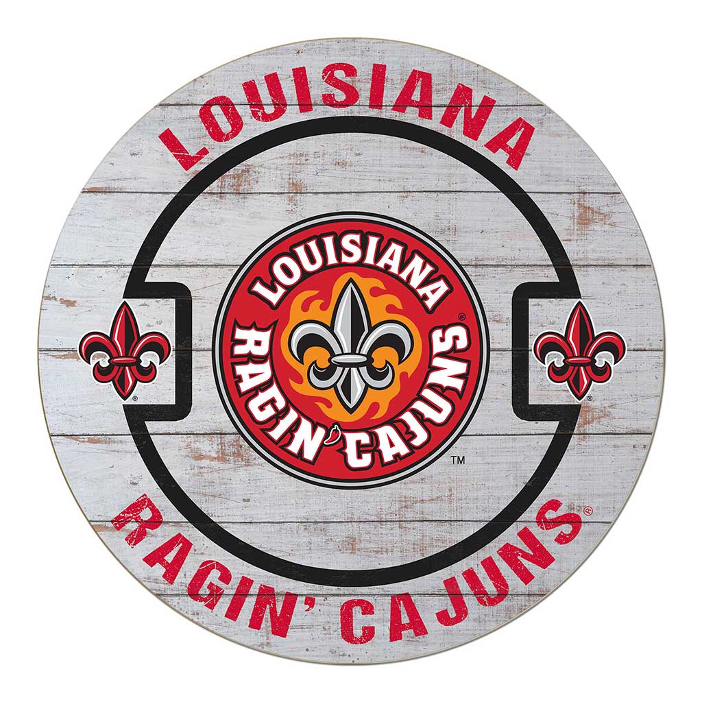20x20 Weathered Helmet Sign Louisiana State Lafayette Ragin Cajuns