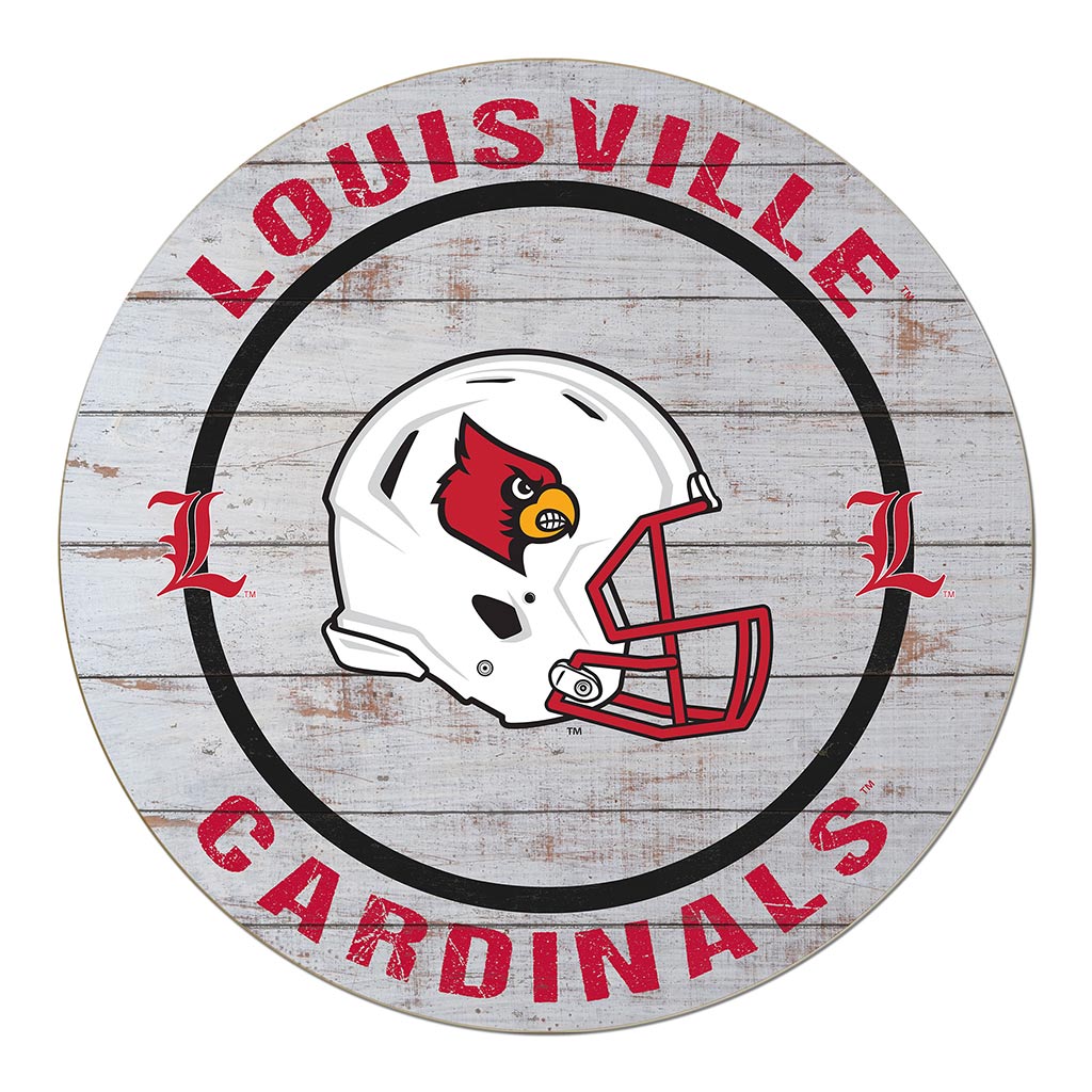 20x20 Weathered Helmet Sign Louisville Cardinals