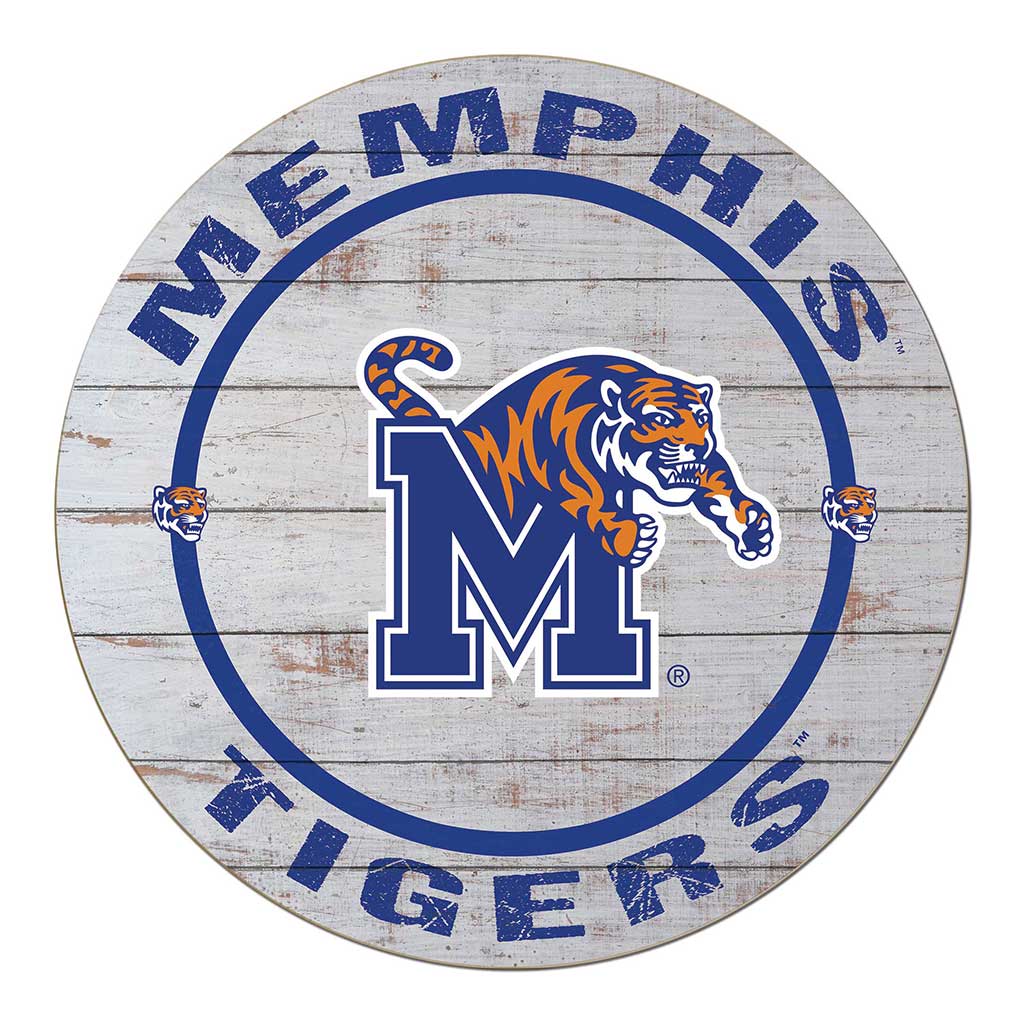 20x20 Weathered Helmet Sign Memphis Tigers