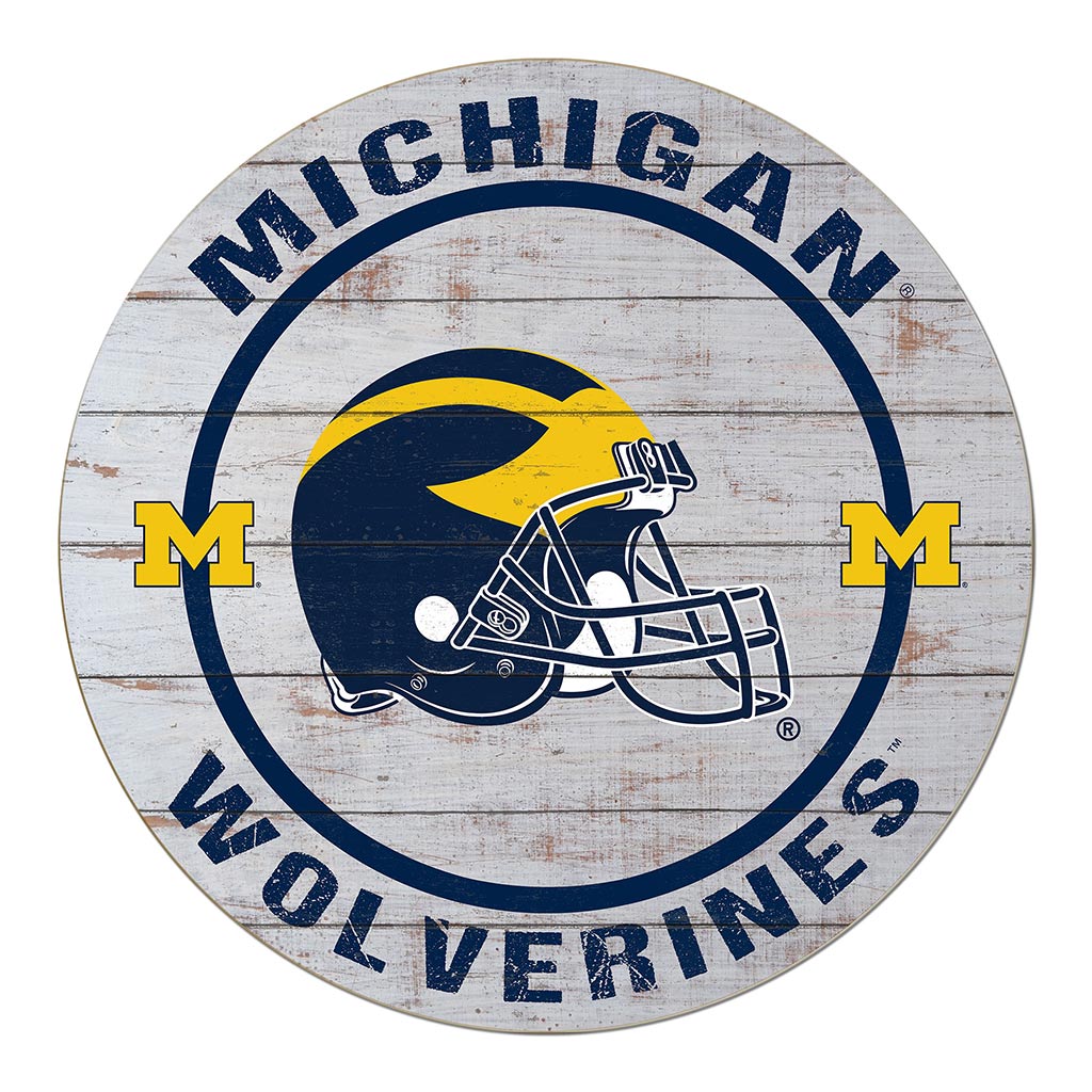 20x20 Weathered Helmet Sign Michigan Wolverines