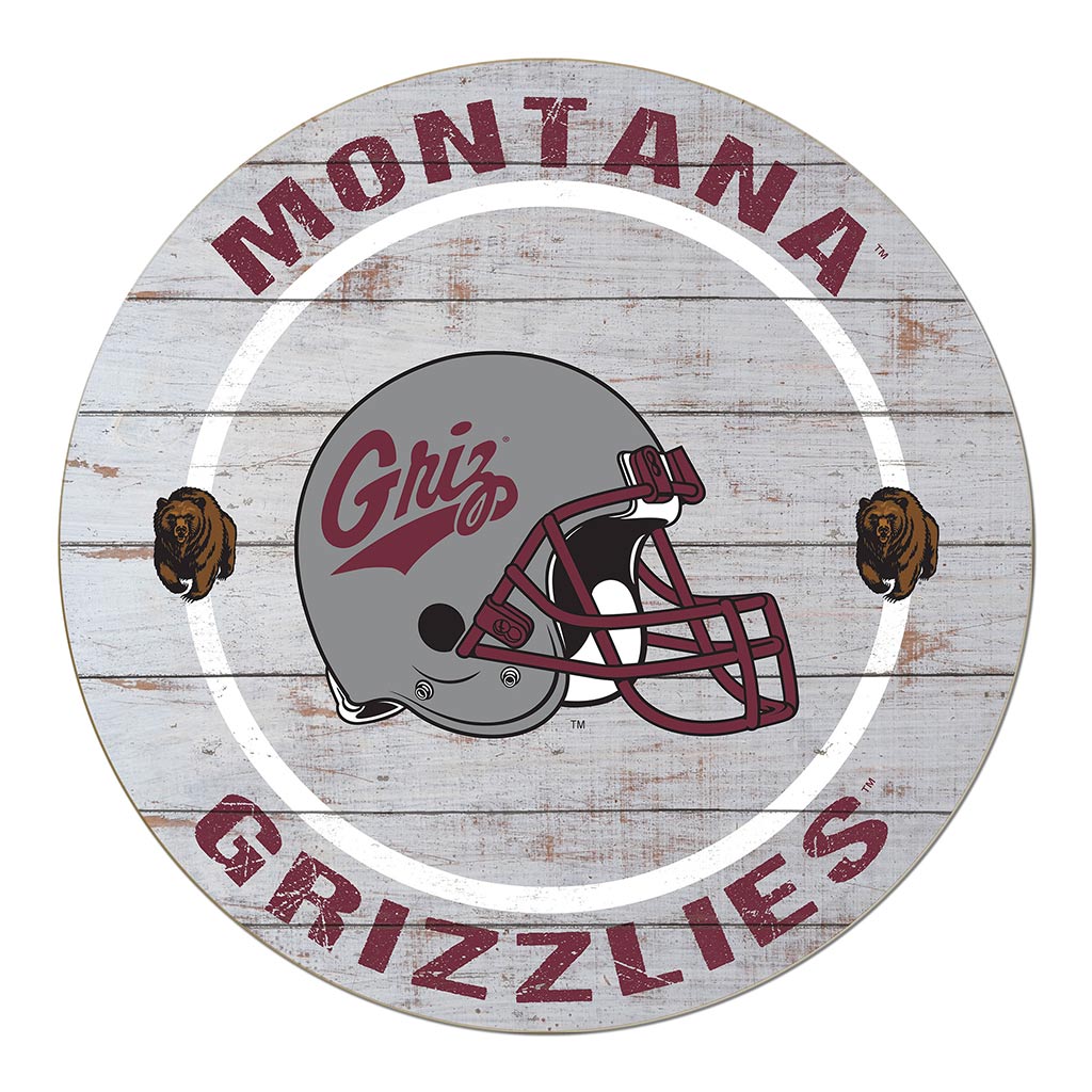 20x20 Weathered Helmet Sign Montana Grizzlies