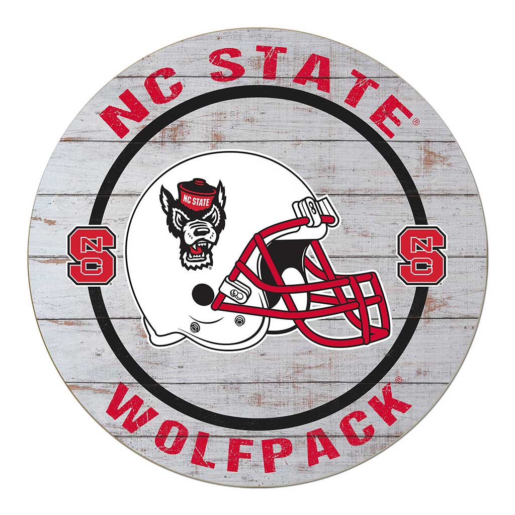 20x20 Weathered Helmet Sign North Carolina State Wolfpack