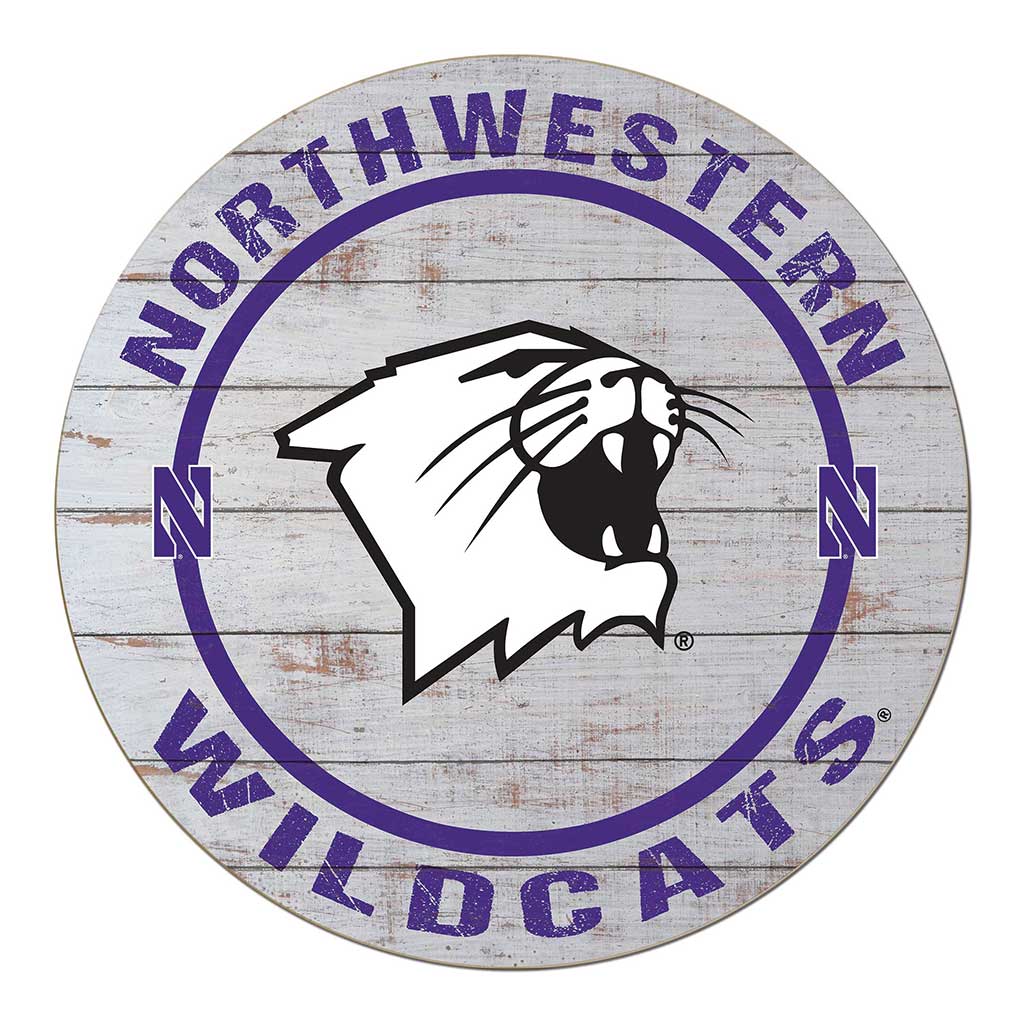 20x20 Weathered Helmet Sign Northwestern Wildcats