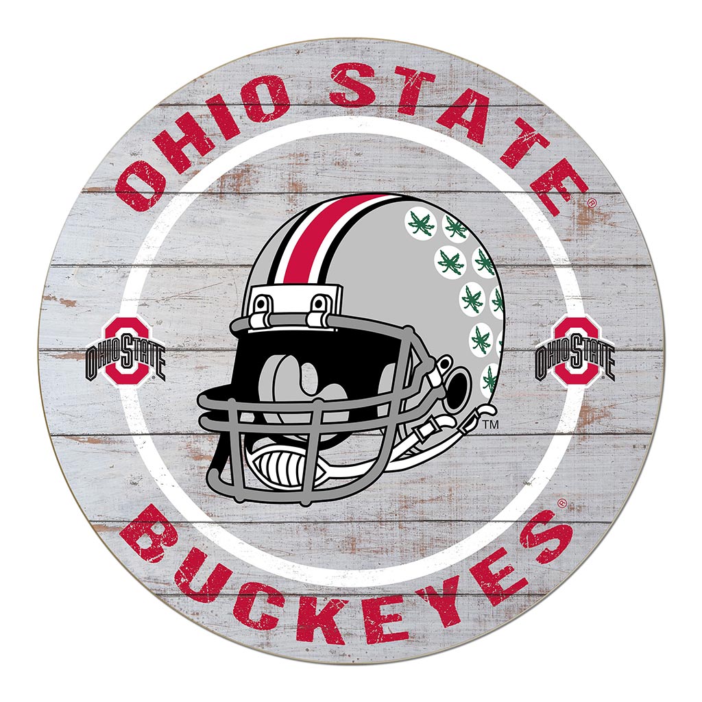 20x20 Weathered Helmet Sign Ohio State Buckeyes
