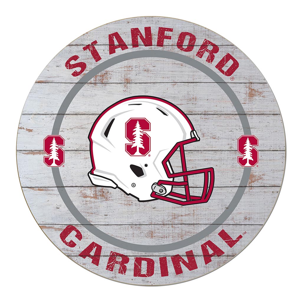 20x20 Weathered Helmet Sign Stanford Cardinal color