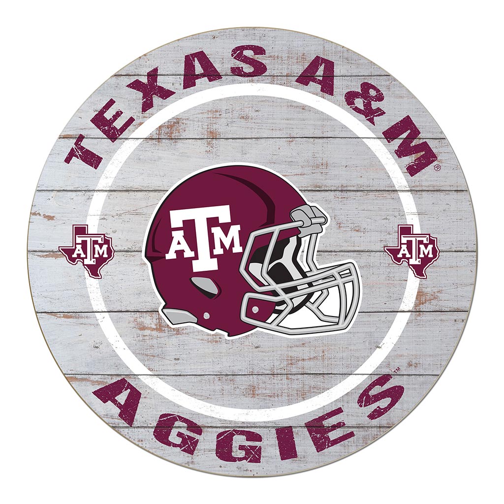20x20 Weathered Helmet Sign Texas A&M Aggies