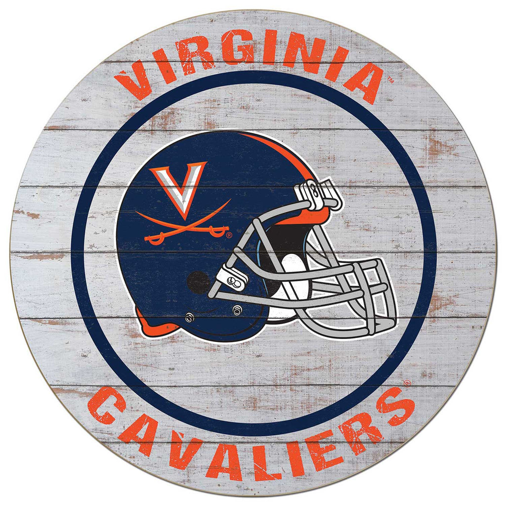 20x20 Weathered Helmet Sign Virginia Cavaliers