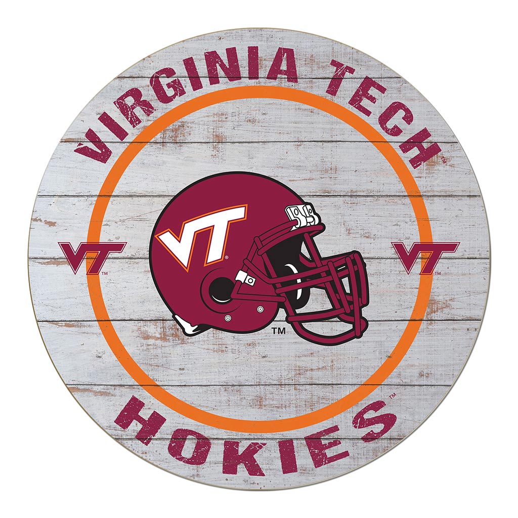 20x20 Weathered Helmet Sign Virginia Tech Hokies