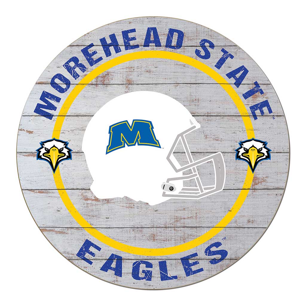 20x20 Weathered Helmet Sign Morehead State Eagles