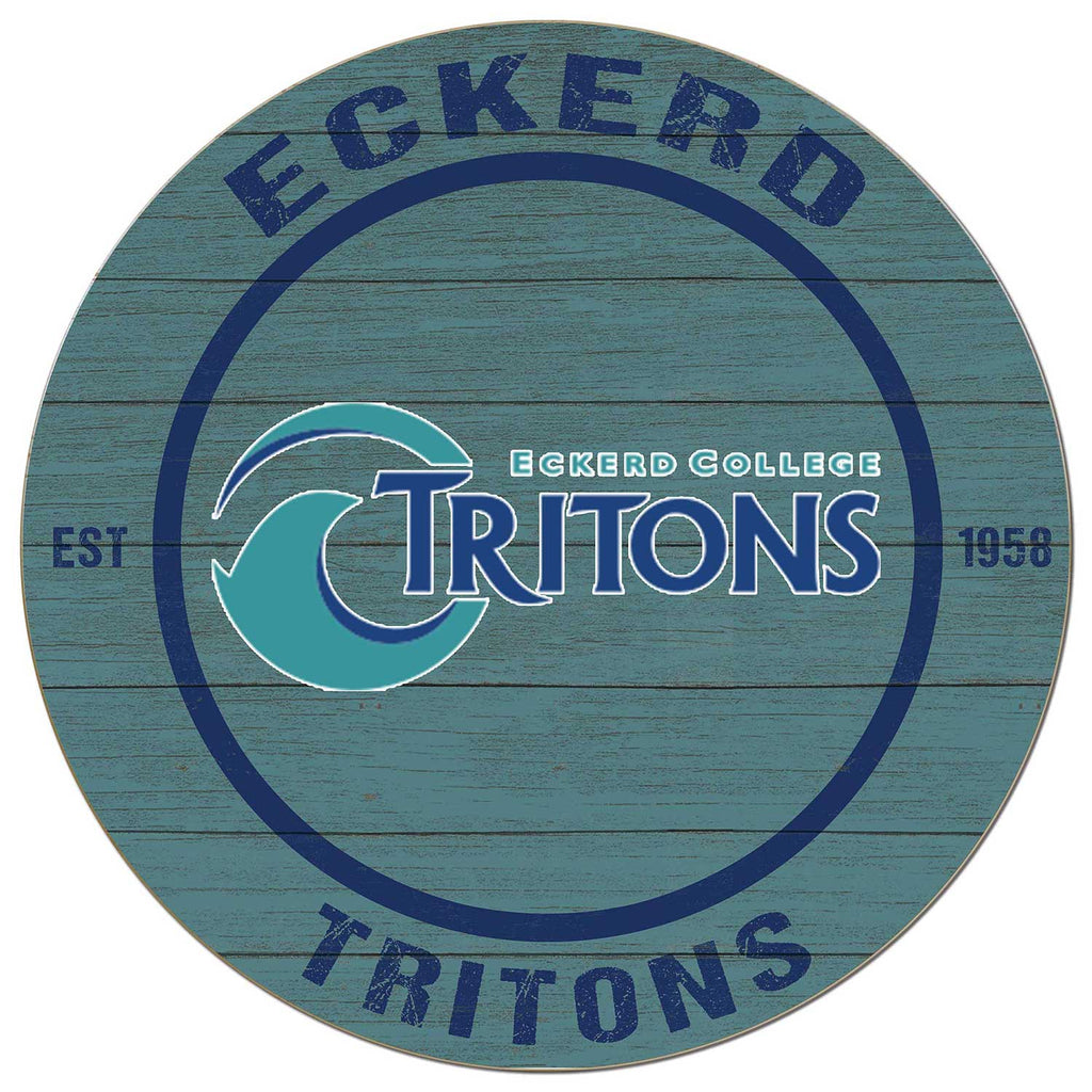 20x20 Weathered Colored Circle Eckerd College Tritons