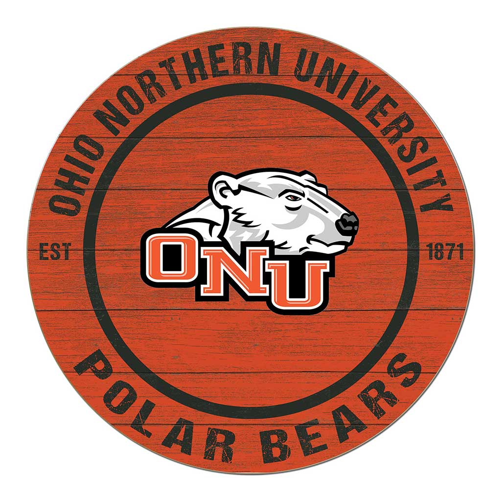 20x20 Weathered Colored Circle Ohio Northern University Polar Bears