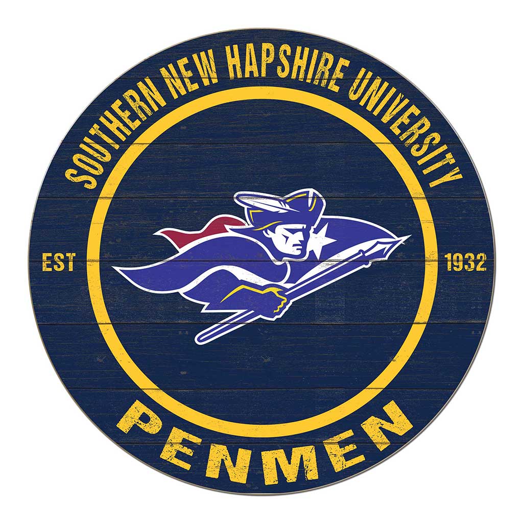 20x20 Weathered Colored Circle Southern New Hampshire University Penmen