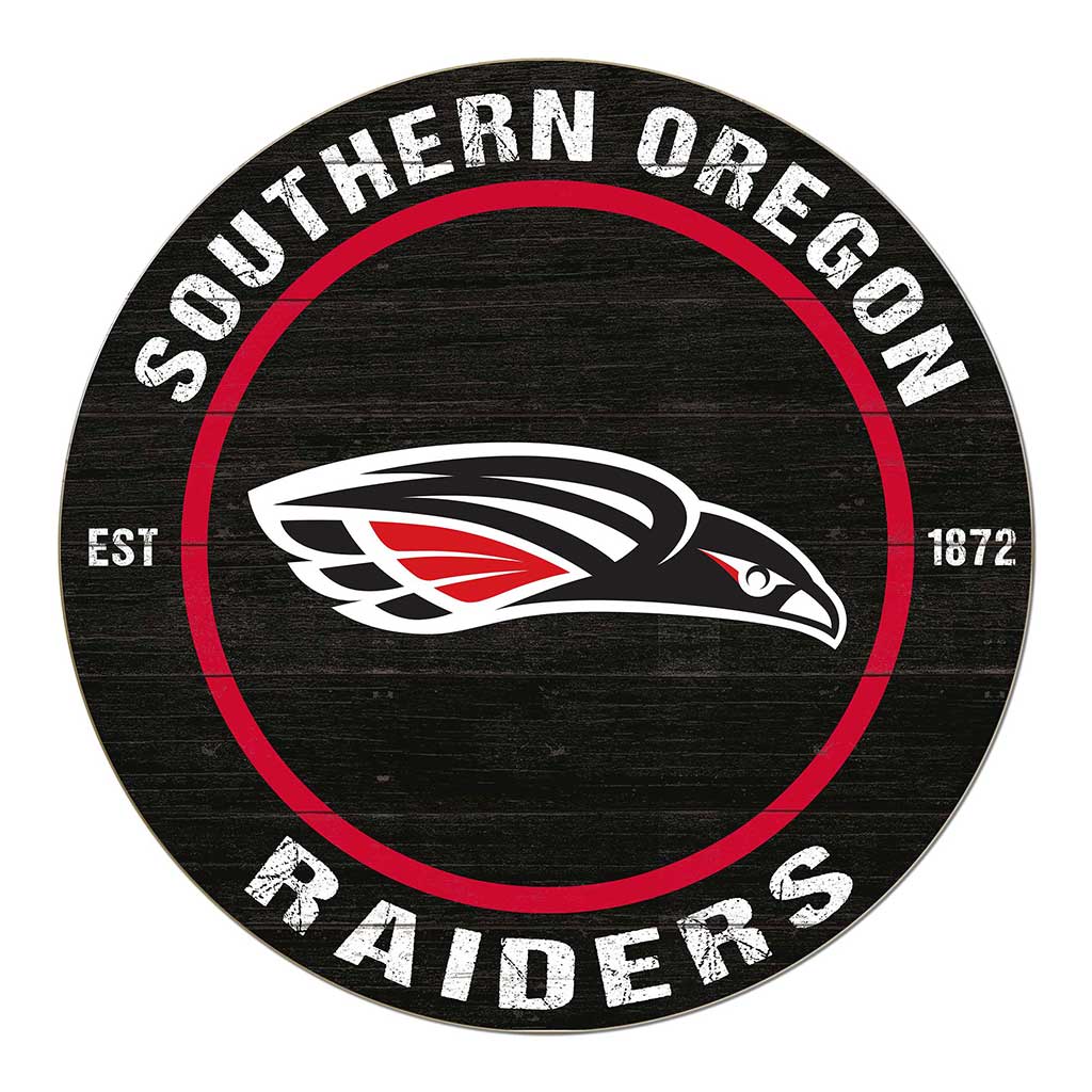 20x20 Weathered Colored Circle Southern Oregon University Raiders