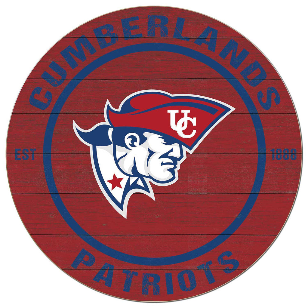 20x20 Weathered Colored Circle University of the Cumberlands Patriots