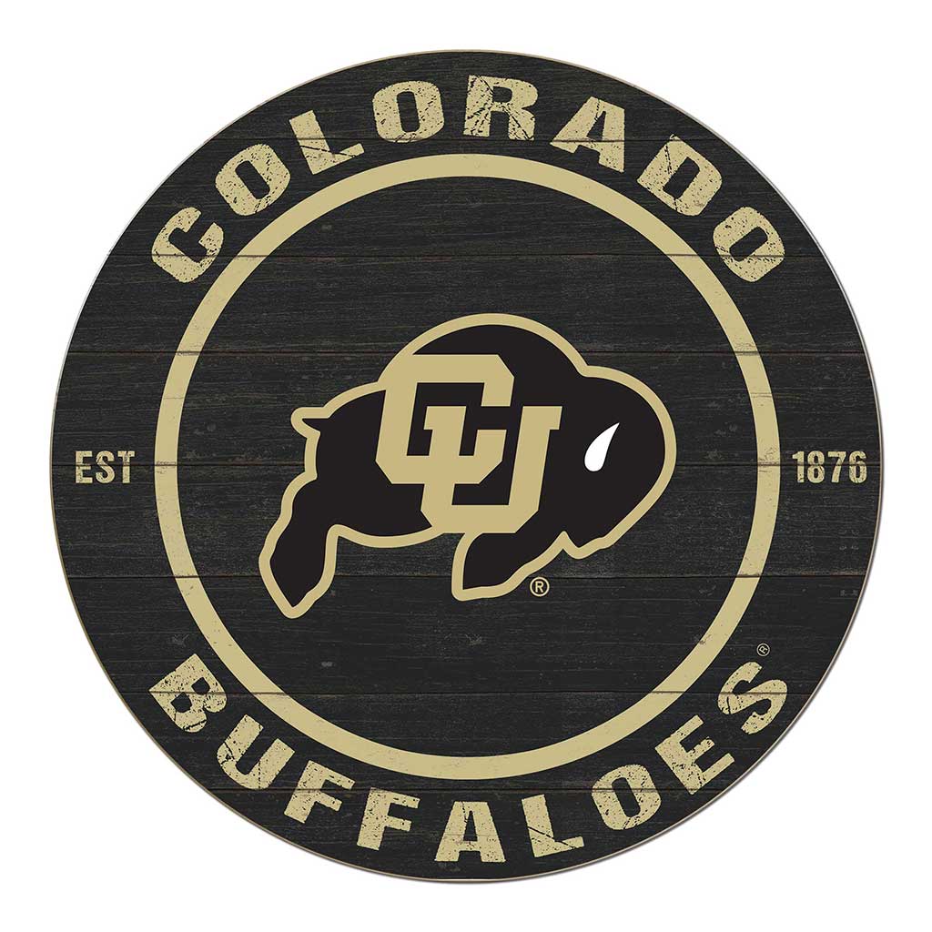 20x20 Weathered Colored Circle Colorado (Boulder) Buffaloes