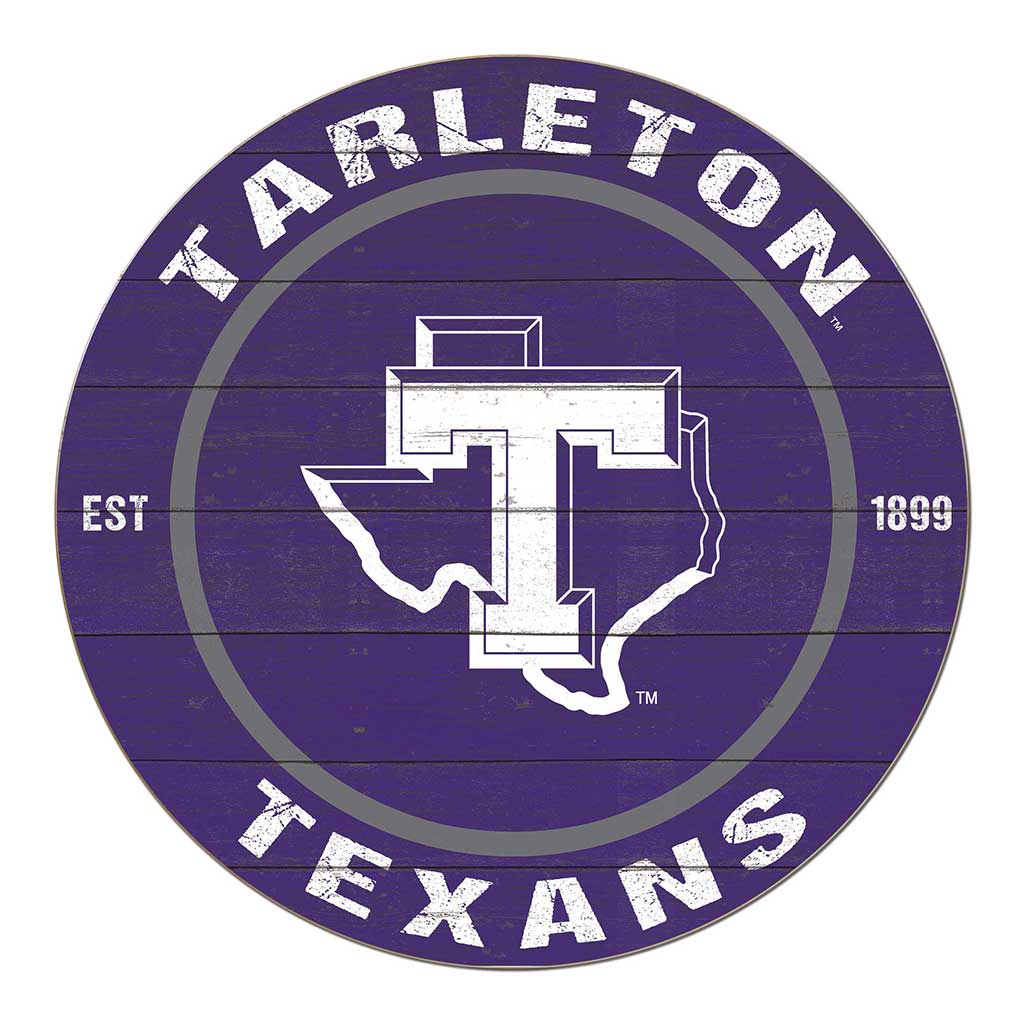 20x20 Weathered Colored Circle Tarleton State University Texans