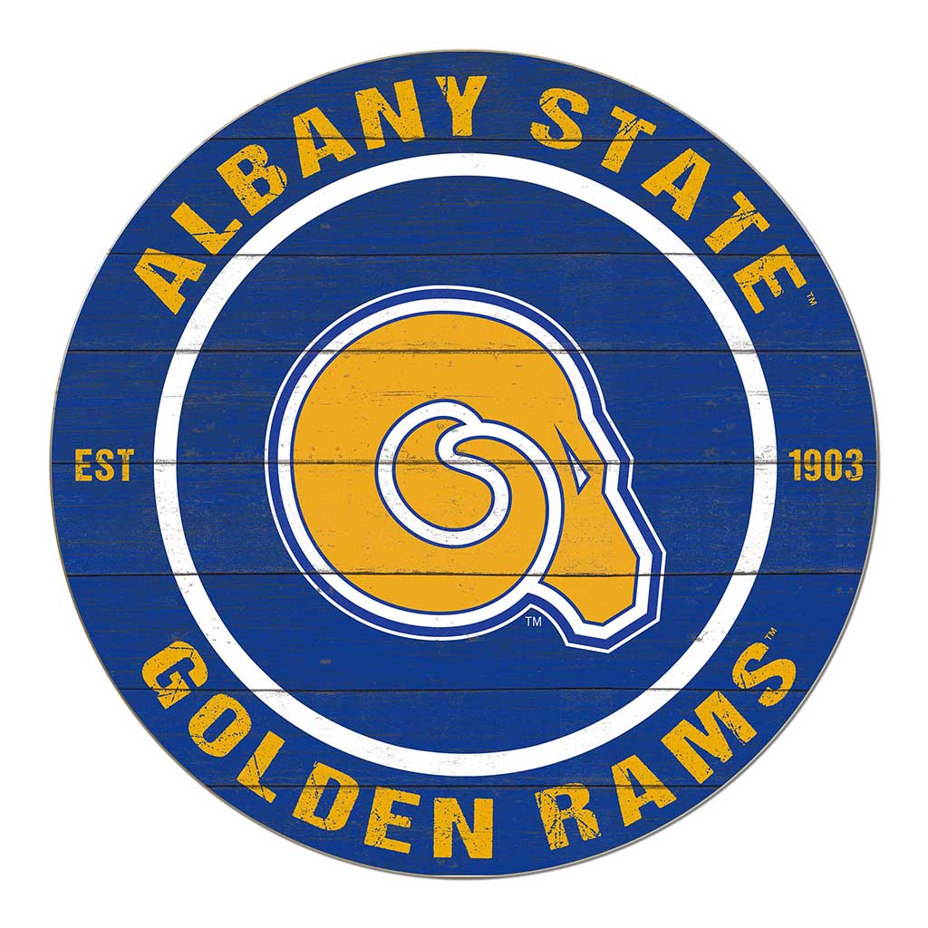 20x20 Weathered Colored Circle Albany State University Golden Rams