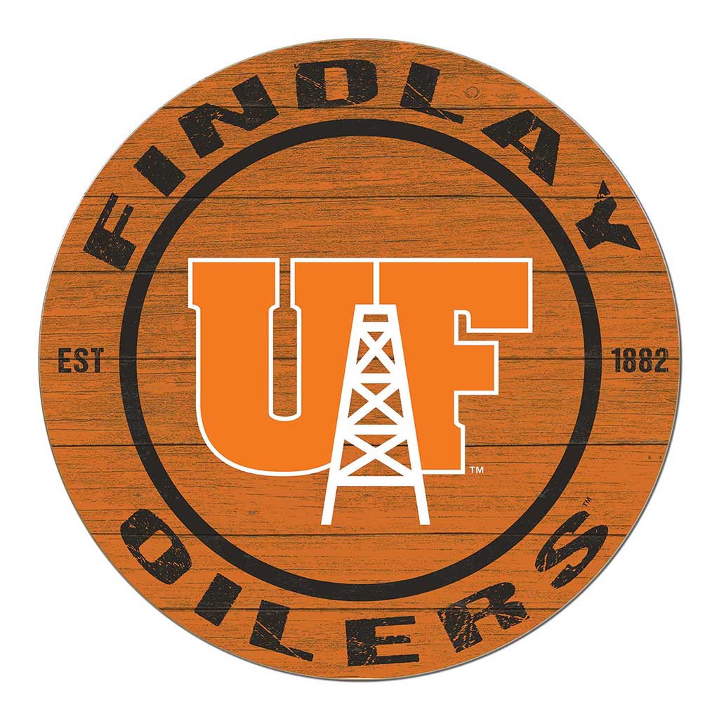 20x20 Weathered Colored Circle Findlay Oilers