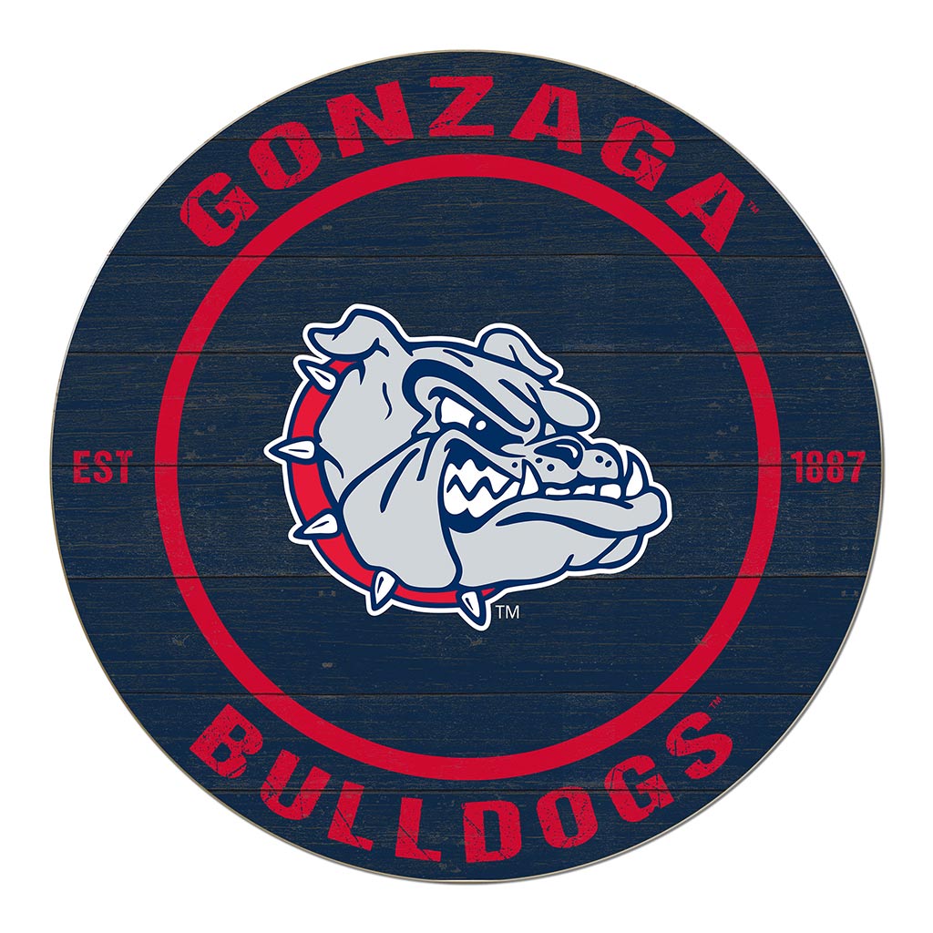 20x20 Weathered Colored Circle Gonzaga Bulldogs