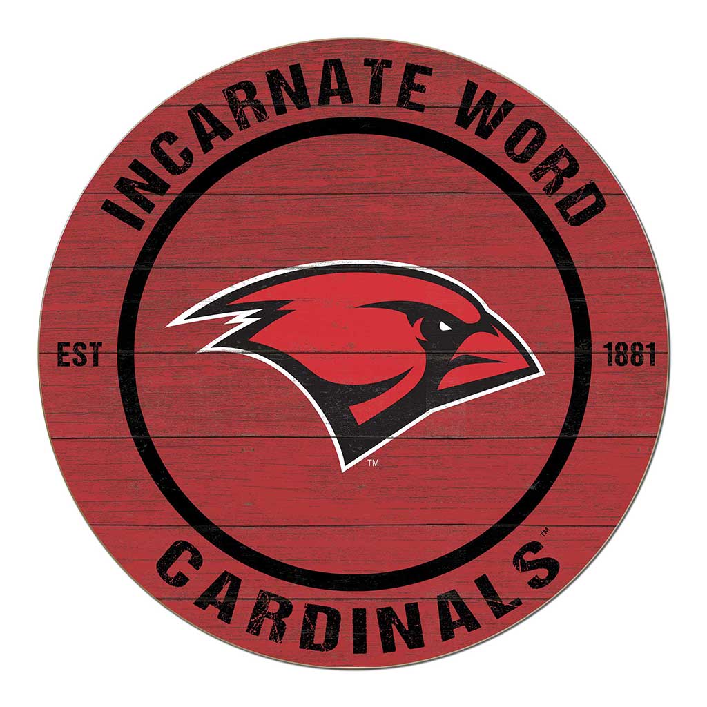 20x20 Weathered Colored Circle Incarnate Word Cardinals