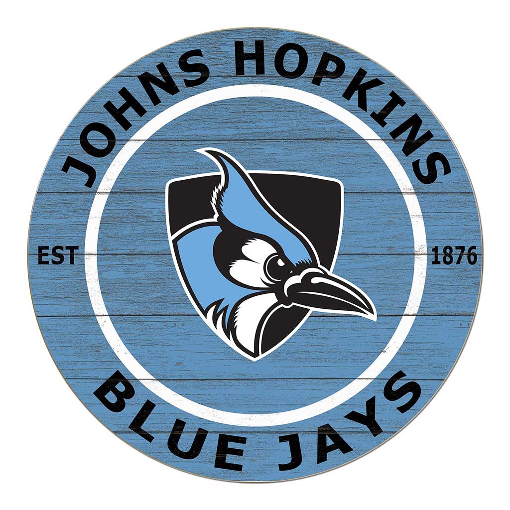 20x20 Weathered Colored Circle Johns Hopkins Blue Jays