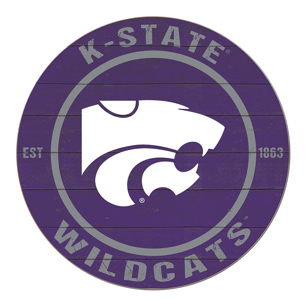 20x20 Weathered Colored Circle Kansas State Wildcats