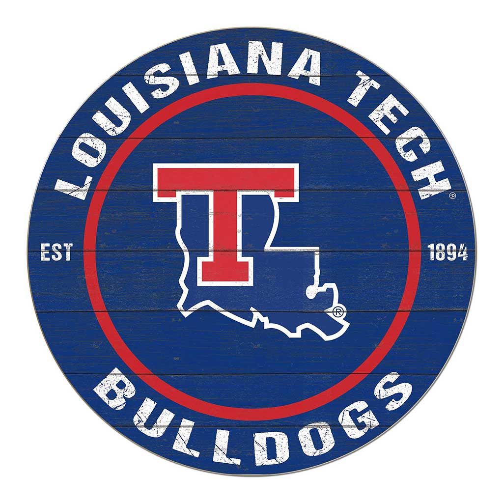 20x20 Weathered Colored Circle Louisiana Tech Bulldogs