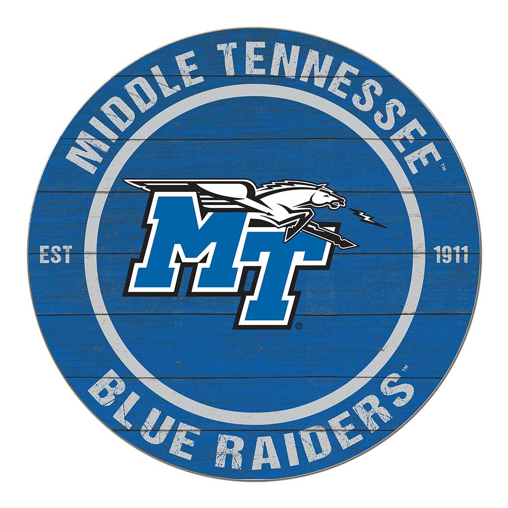 20x20 Weathered Colored Circle Middle Tennessee State Blue Raiders