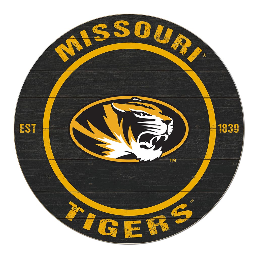 20x20 Weathered Colored Circle Missouri Tigers