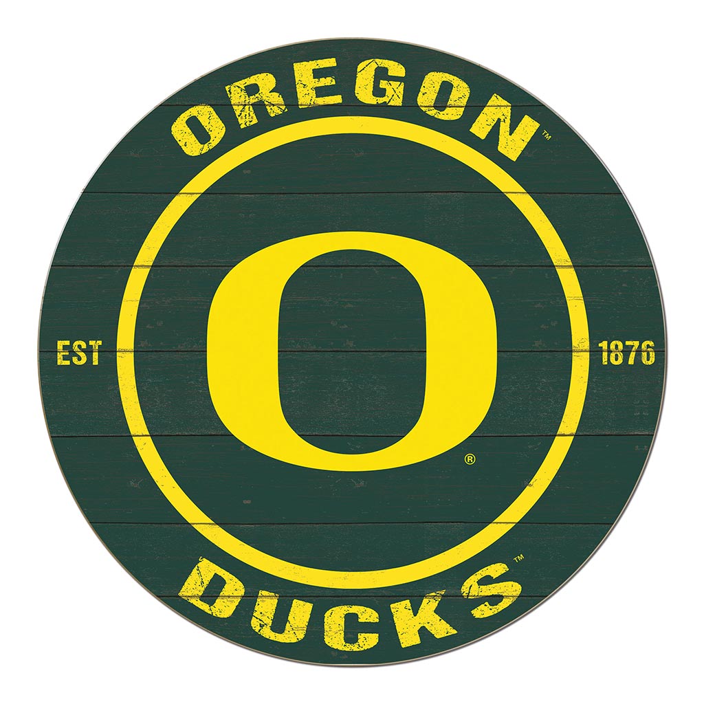 20x20 Weathered Colored Circle Oregon Ducks