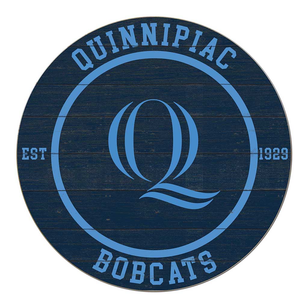 20x20 Weathered Colored Circle Quinnipiac Bobcats