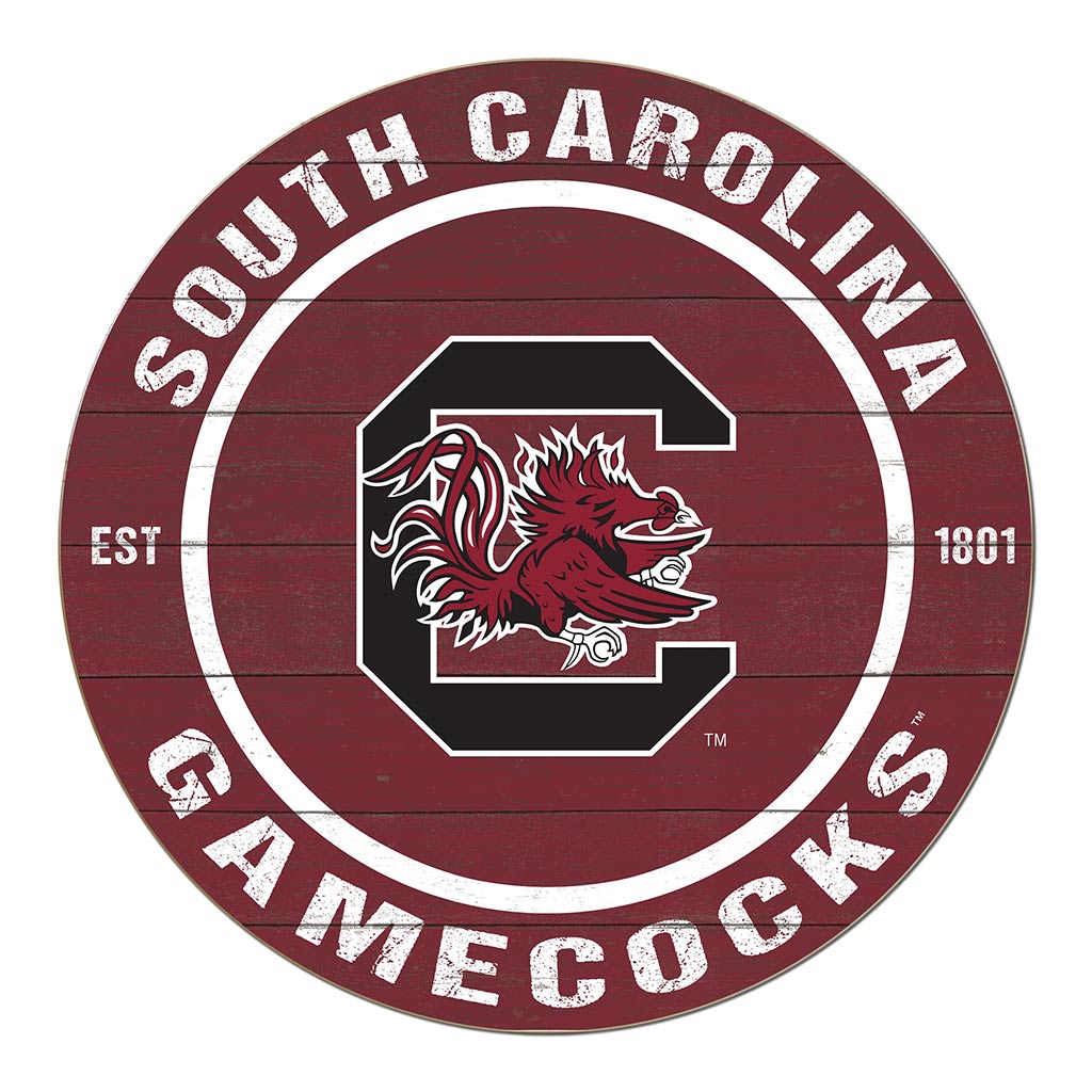 20x20 Weathered Colored Circle South Carolina Gamecocks