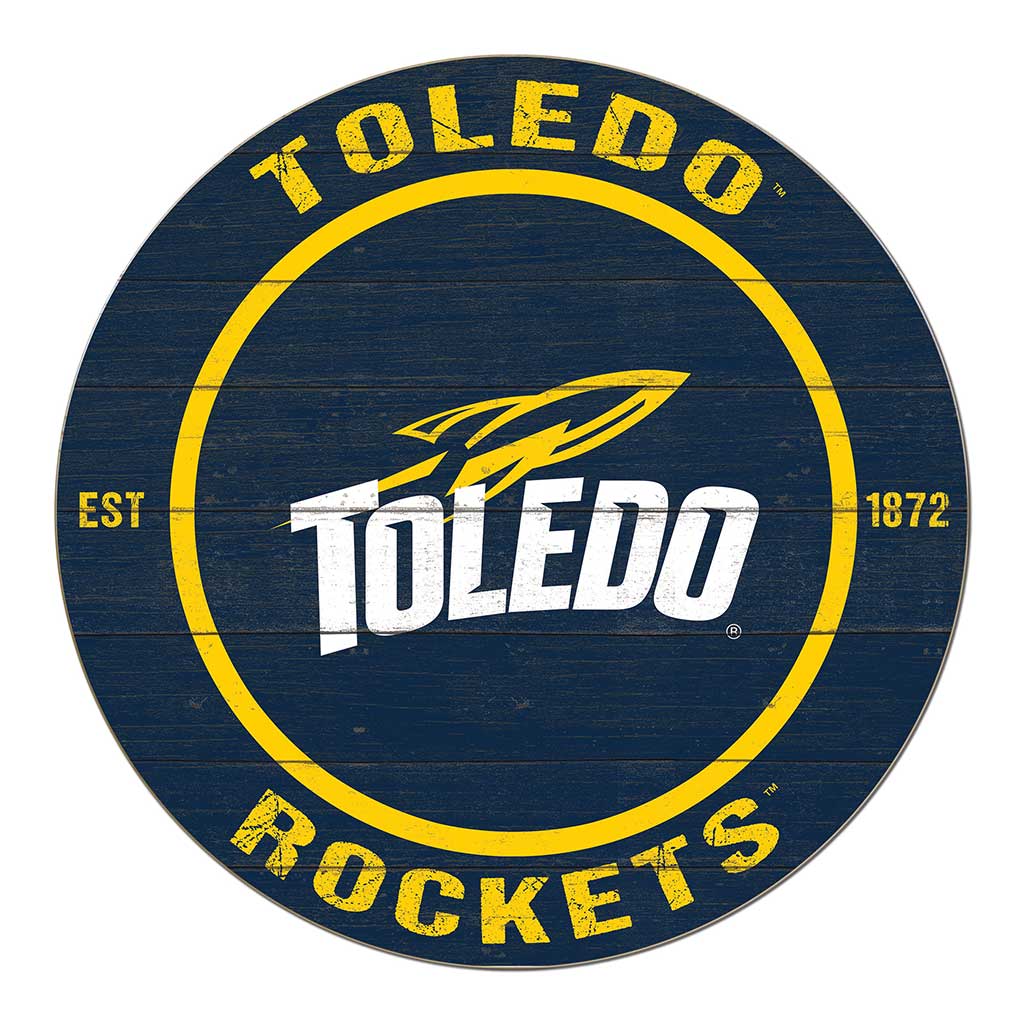 20x20 Weathered Colored Circle Toledo Rockets