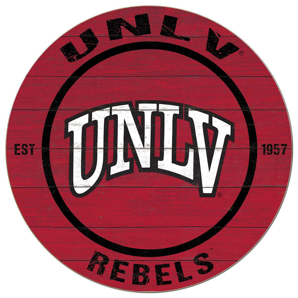 20x20 Weathered Colored Circle University of Nevada Las Vegas Rebels