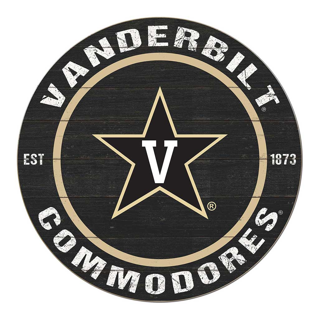 20x20 Weathered Colored Circle Vanderbilt Commodores