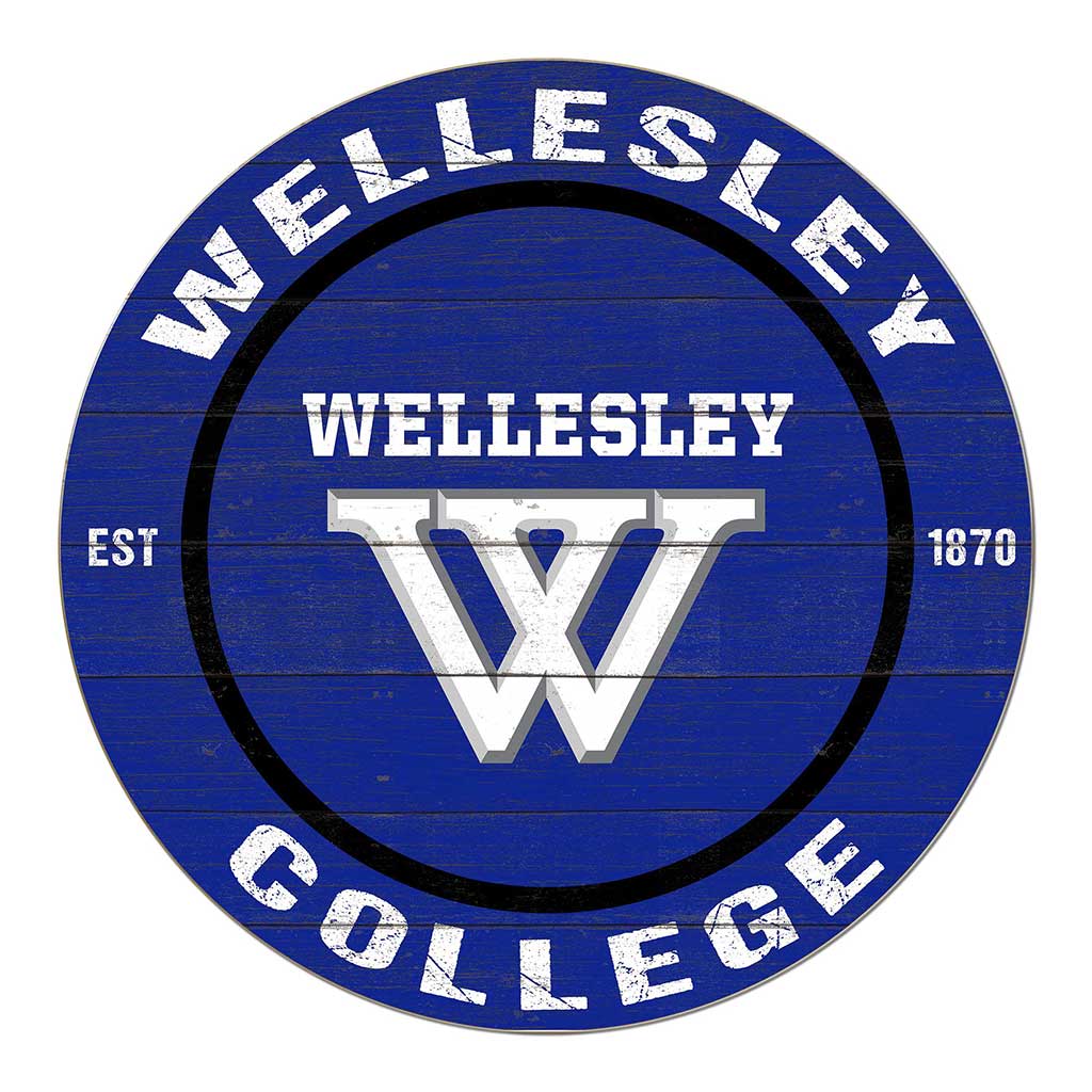 20x20 Weathered Colored Circle Wellesley College Blue