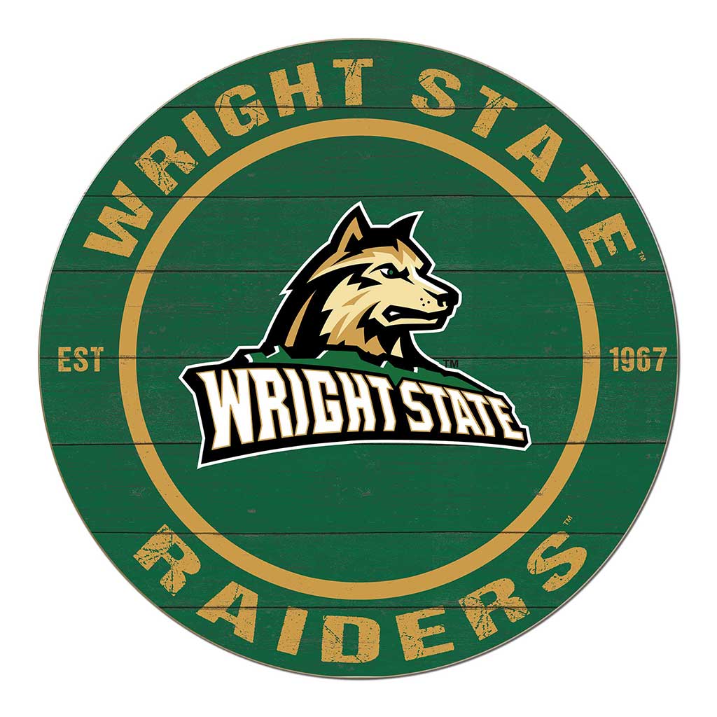 20x20 Weathered Colored Circle Wright State University Raiders