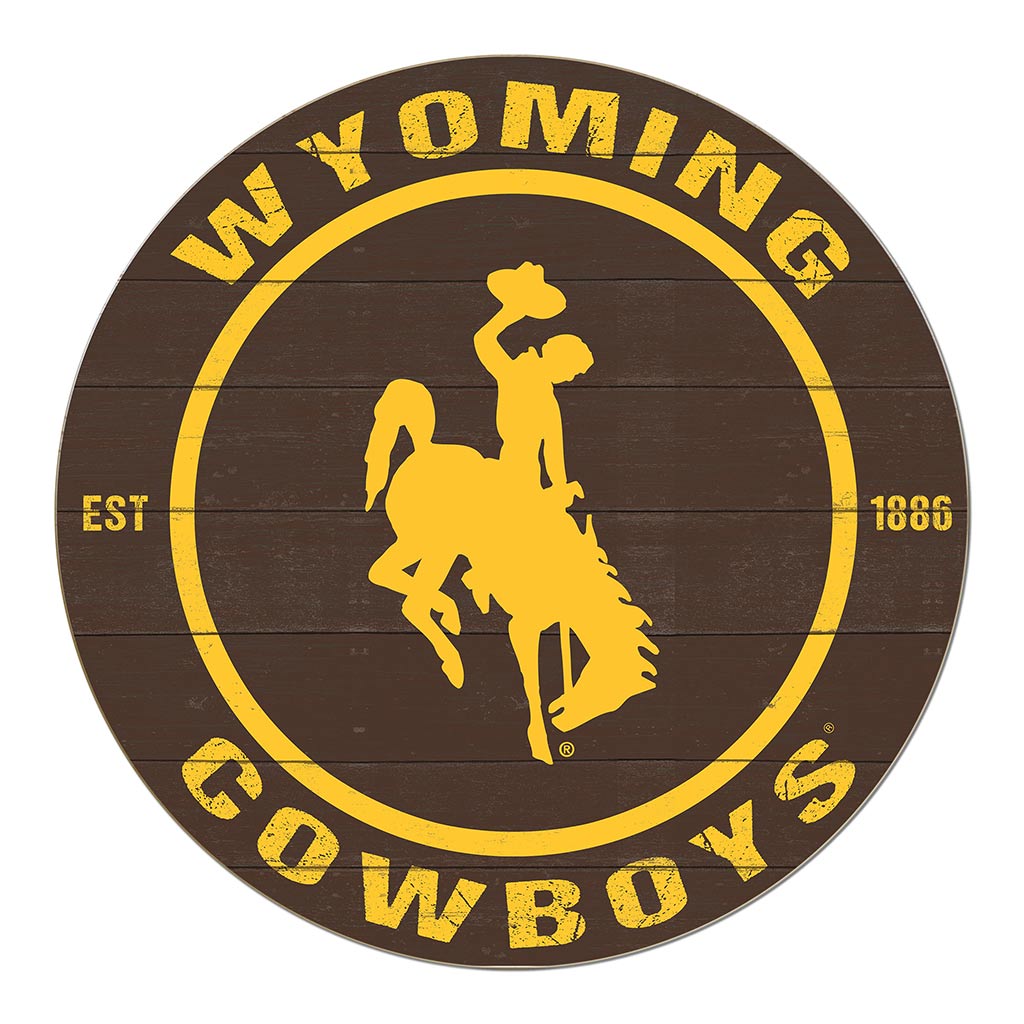20x20 Weathered Colored Circle Wyoming Cowboys
