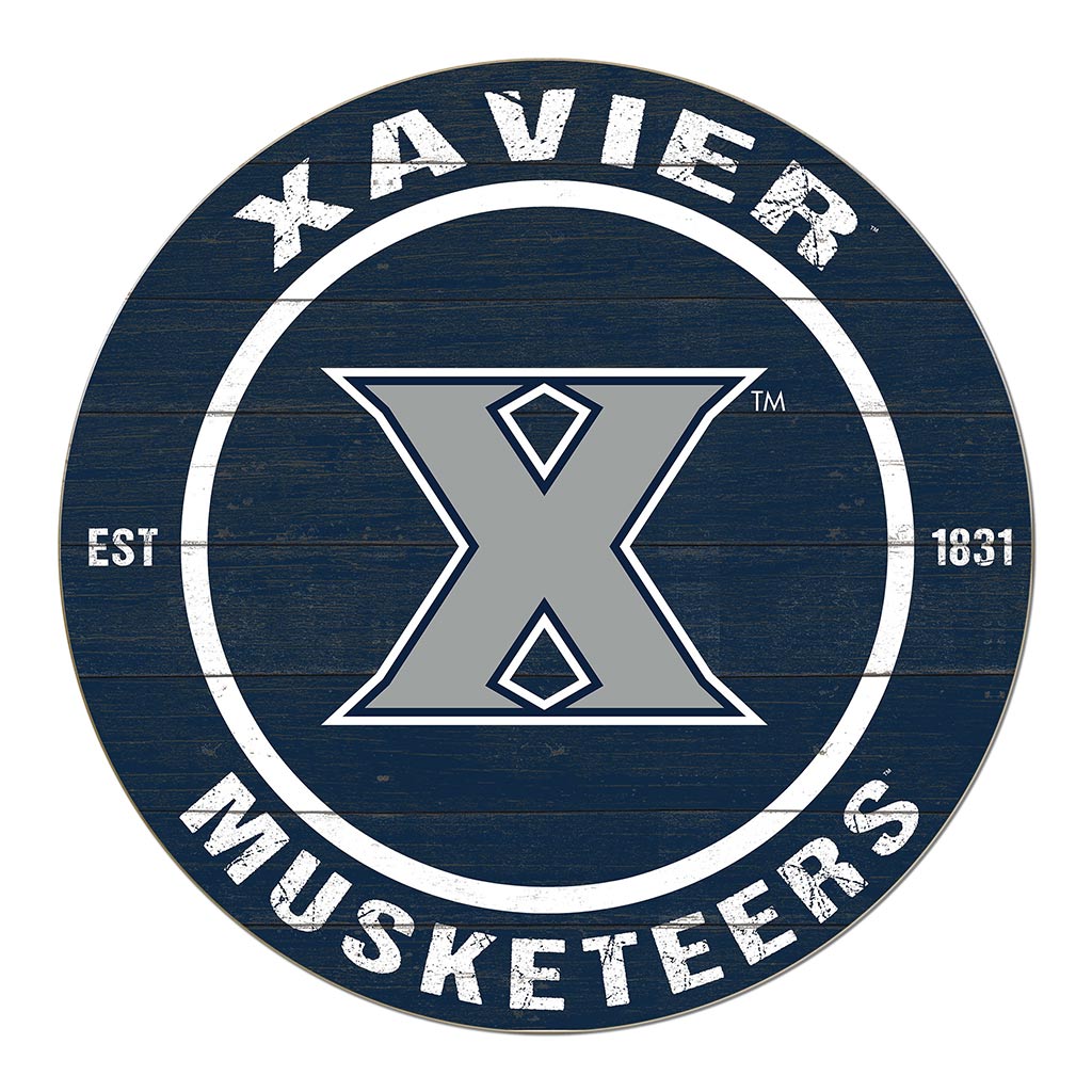20x20 Weathered Colored Circle Xavier Ohio Musketeers