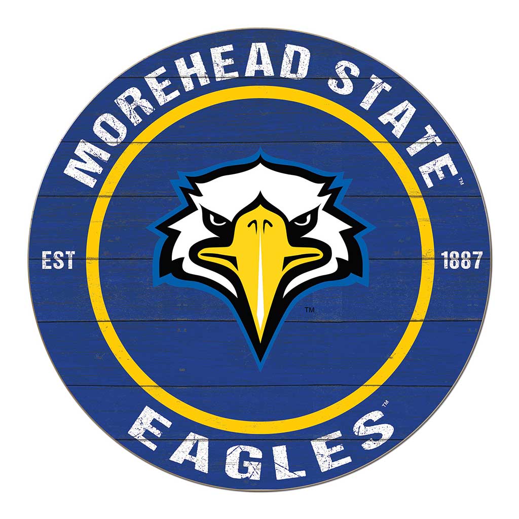 20x20 Weathered Colored Circle Morehead State Eagles