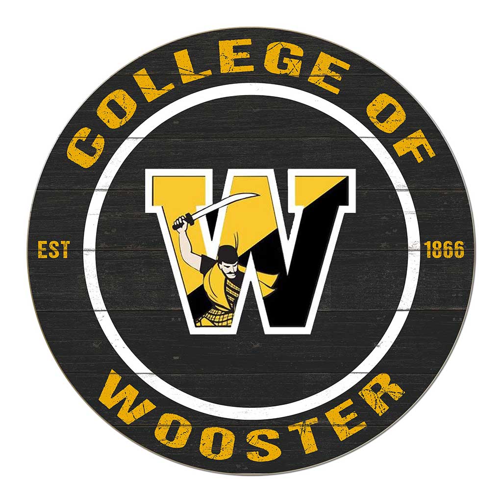20x20 Weathered Colored Circle College of Wooster Fighting Scots
