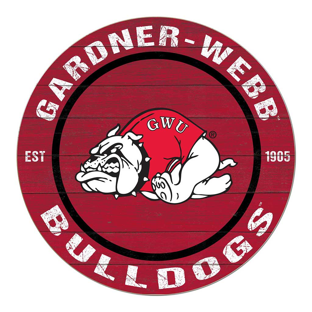 20x20 Weathered Colored Circle Gardner-Webb Runnin' Bulldogs