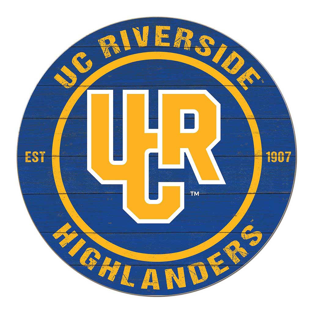 20x20 Weathered Colored Circle University of California Riverside Highlanders