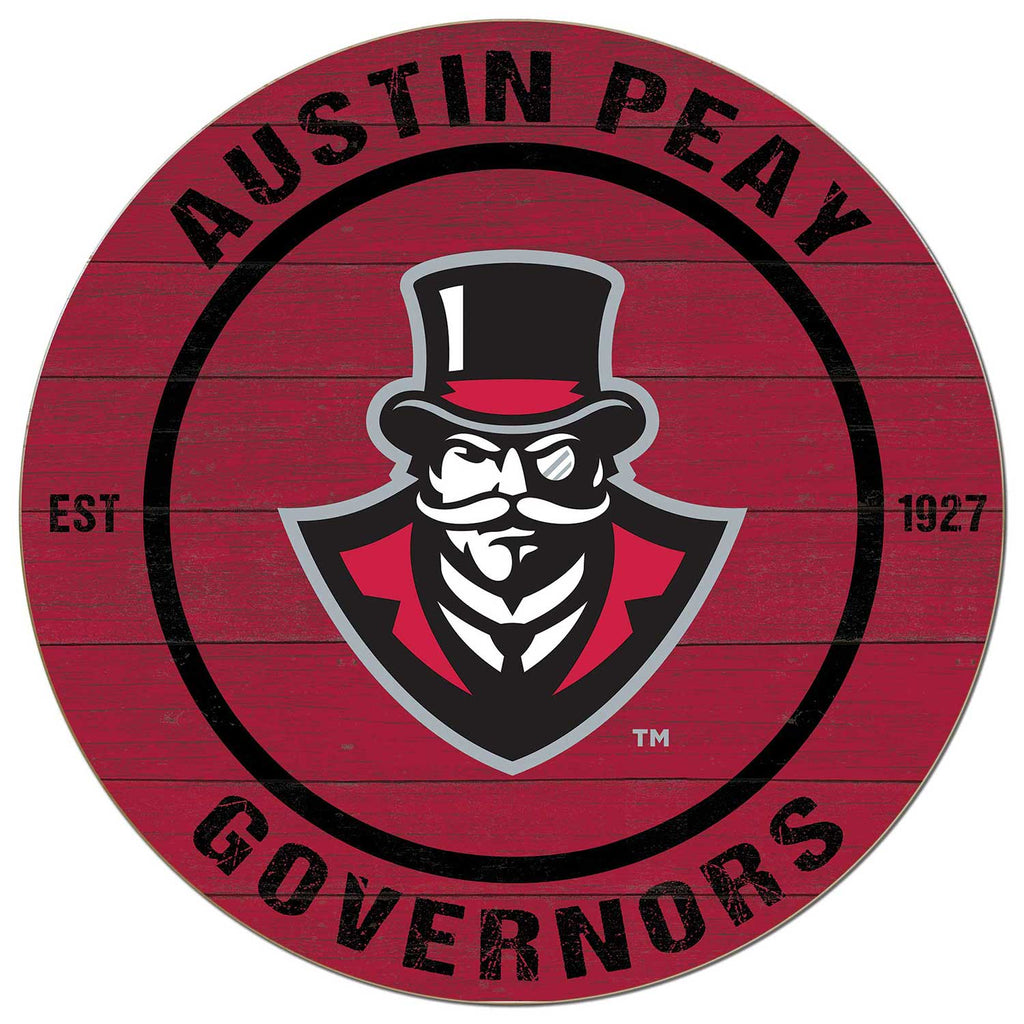 20x20 Weathered Colored Circle Austin Peay Governors