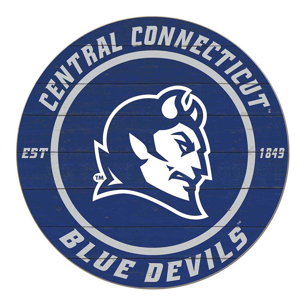 20x20 Weathered Colored Circle Central Connecticut State Blue Devils
