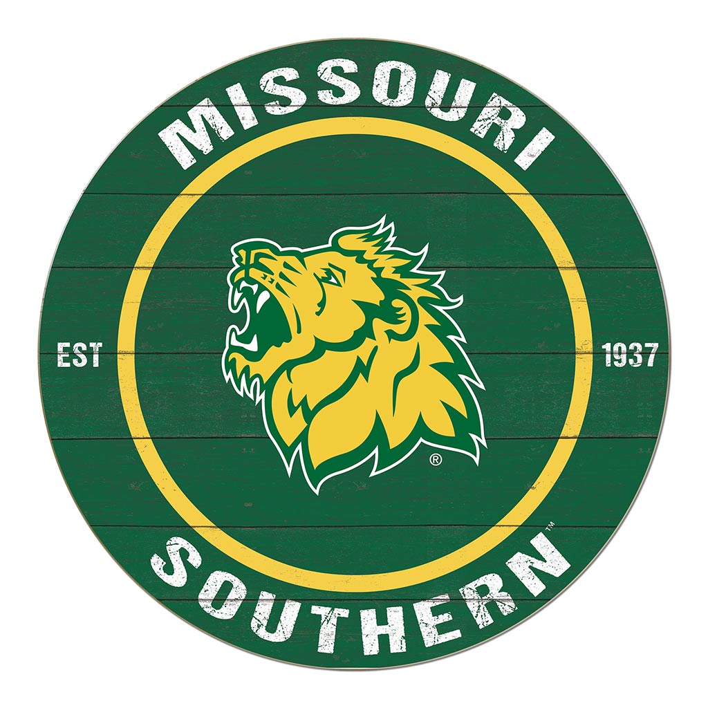 20x20 Weathered Colored Circle Missouri Southern State University Lions