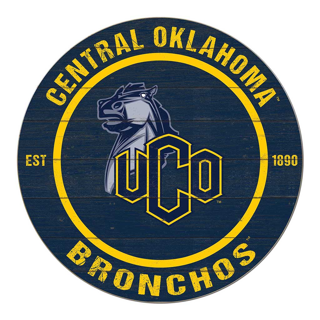 20x20 Weathered Colored Circle Central Oklahoma BRONCHOS