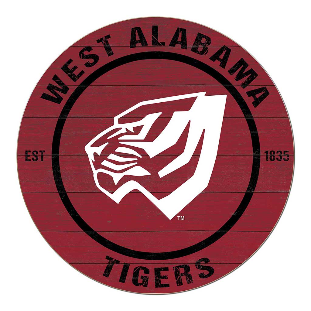 20x20 Weathered Colored Circle West Alabama TIGERS