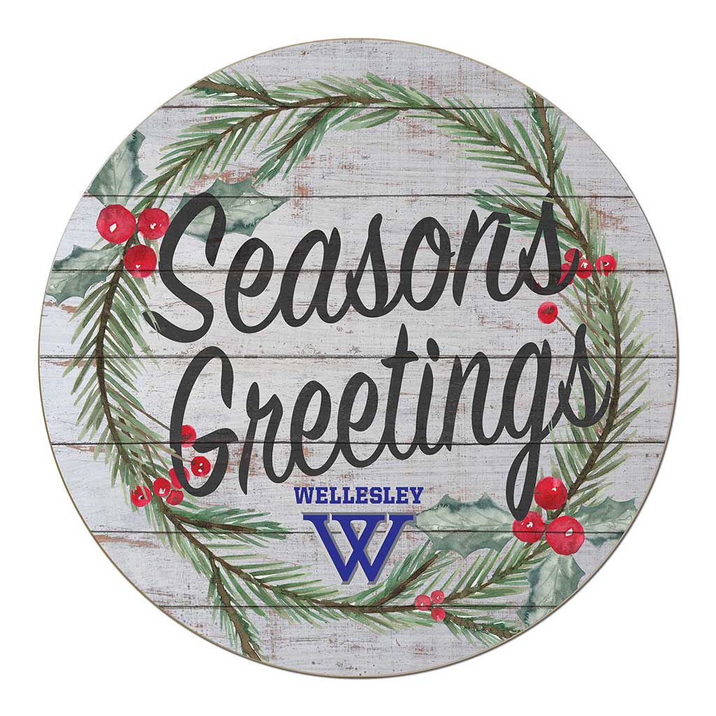 20x20 Weathered Seasons Greetings Wellesley College Blue