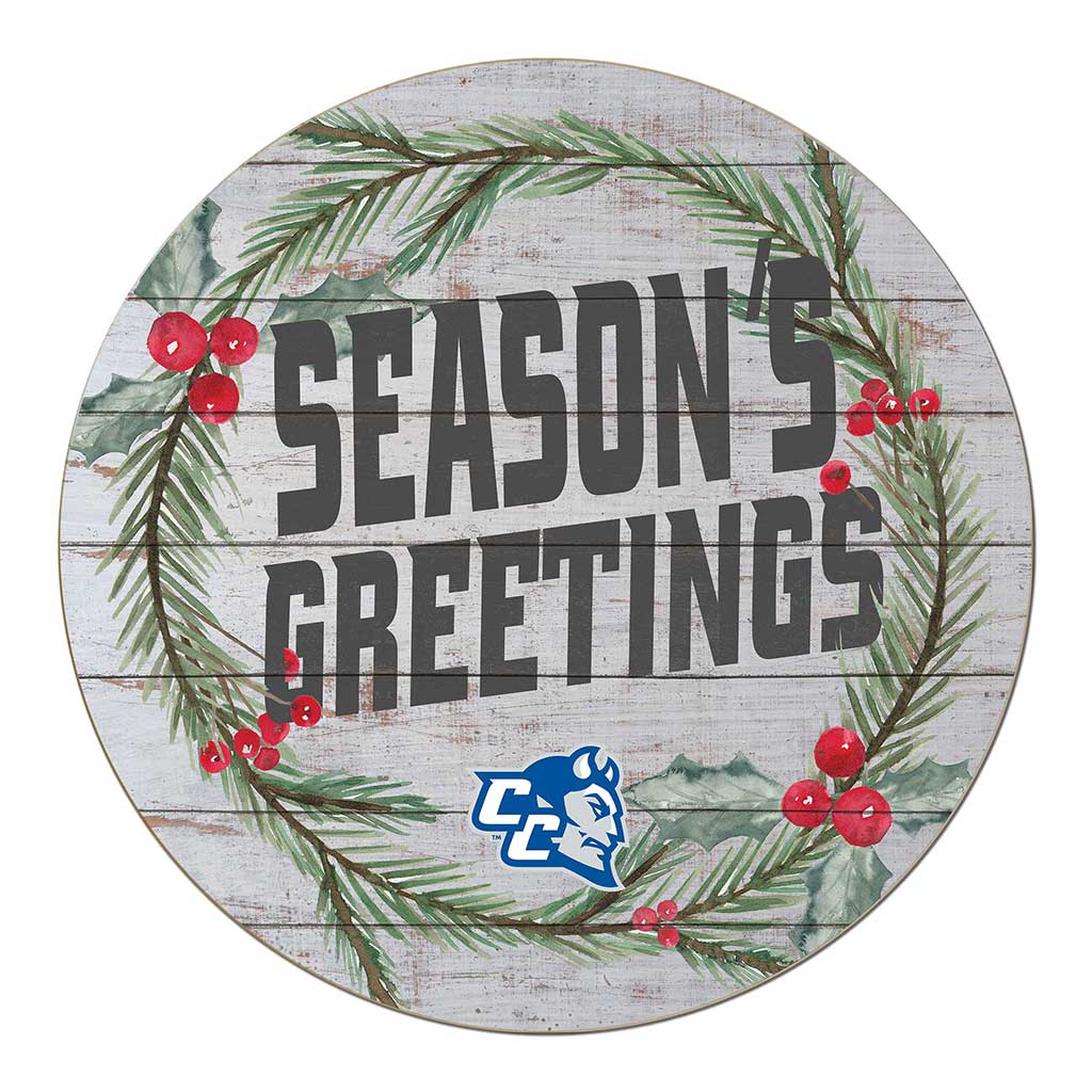 20x20 Weathered Seasons Greetings Central Connecticut State Blue Devils